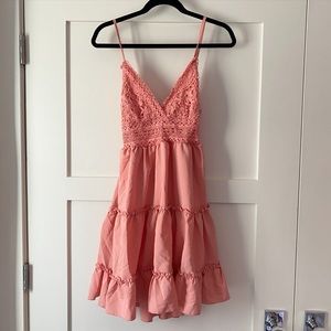 Peachy orange summer flowy dress